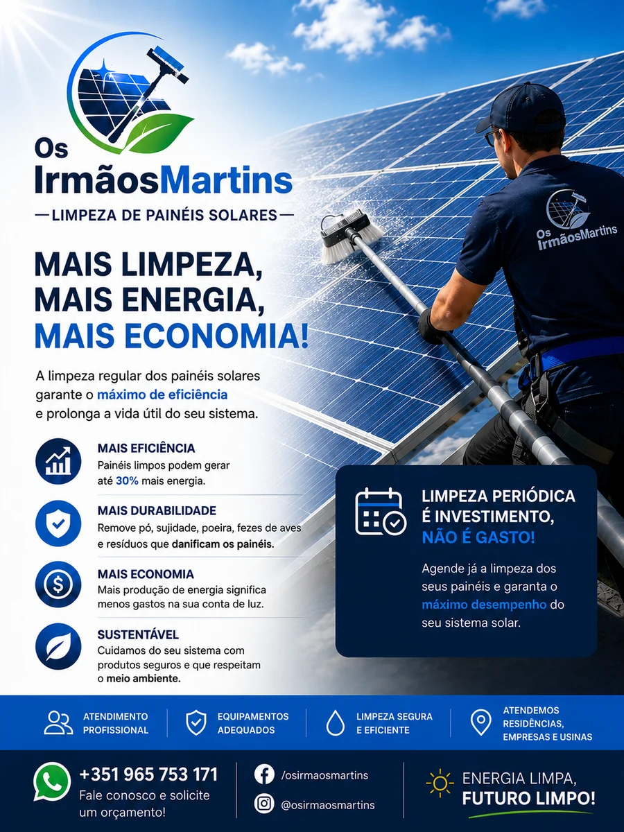 Limpeza de painéis solares